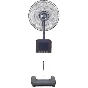 212 MAIN SUNHEAT CoolZone CZ500 Oscillating Ultrasonic Dry Misting Fan - Bluetooth Audio, USB Power, Indoor/Outdoor Mobile Cooling, White