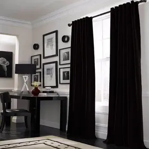 2pcs Full Blackout Curtains for Living Room and Bedroom, Home Decoration Curtain, Elegant Velvet Fabric with Sun Block and Insulation Features, Blackout Window Cover, Thermal Insulated Curtain, Home Decorative Curtain