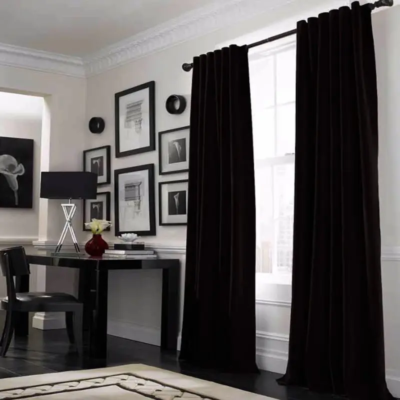 2pcs Full Blackout Curtains for Living Room and Bedroom, Home Decoration Curtain, Elegant Velvet Fabric with Sun Block and Insulation Features, Blackout Window Cover, Thermal Insulated Curtain, Home Decorative Curtain