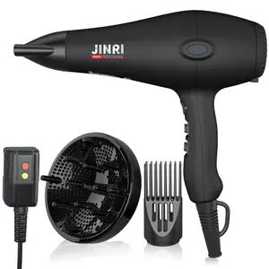 JINRI Hair Dryer, Lightweight Ceramic Negative Ion Hair Dryer with 2 Speed Settings, 6ft Power Cord, Hanging Loop, Removable Air Filter