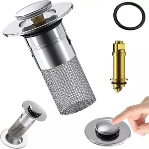 Universal Bathroom Sink Drain Plug Pop-Up Core Bounce Filter Copper Core, Essential Plumbing Accessory, Model Xinghao Sclw