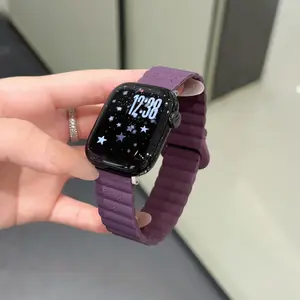 New Star Imprint Silicone Apple Watch Band, Fits Series 1-11 Se Ultra, 38mm-49mm, Soft Comfortable, Sweatproof, Magnetic Quick Release