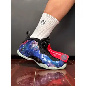 Designer  Foamposits penny Mens  Basketball Shoes Galaxy Royal Metallic Red Anthracite Black Sport Trainers Sneakers