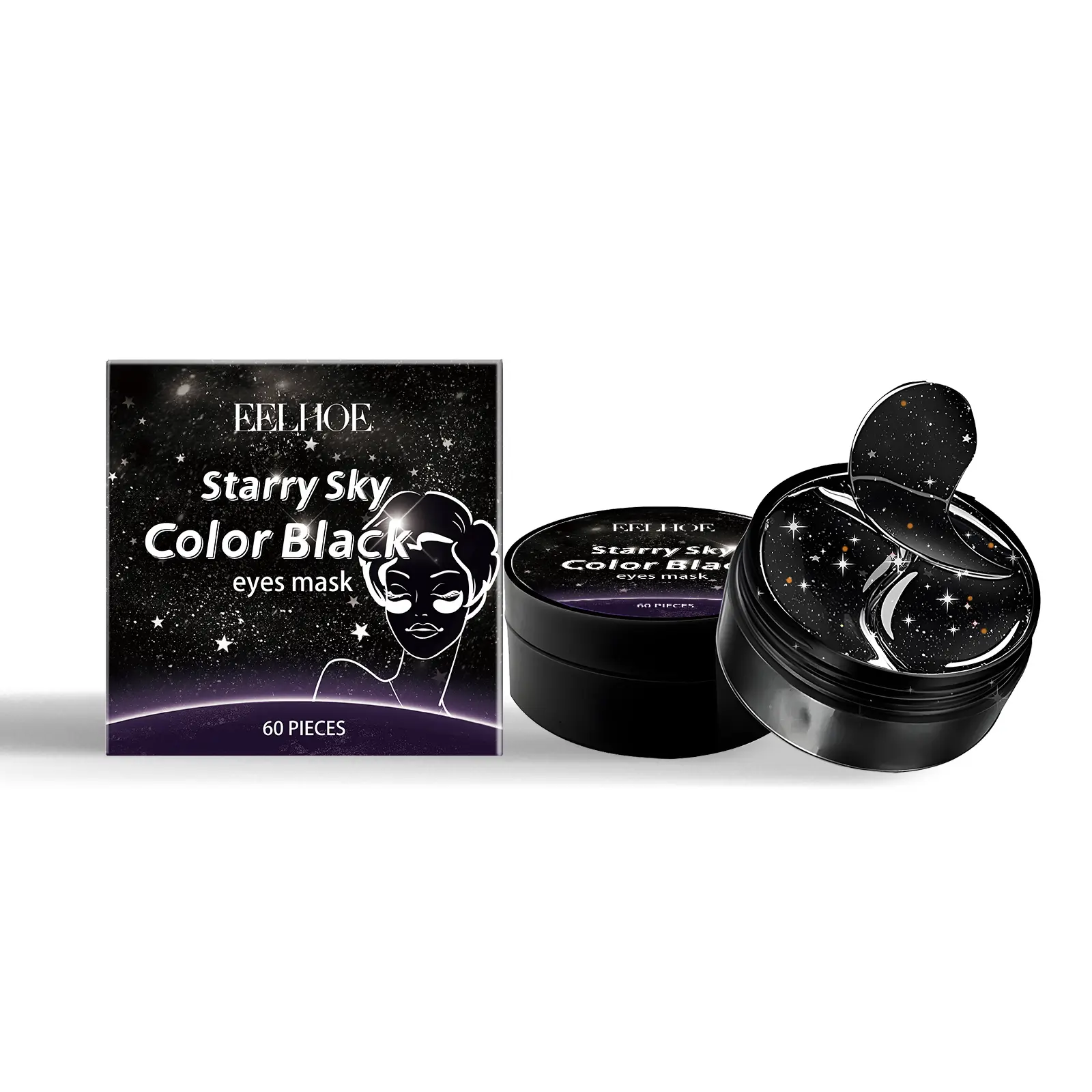 EELHOE Star Plus Black Eye Mask Hydrates And Moisturizes The Skin Around The Eyes eye care mask eyecare patch gold moisturize eye mask gel eye mask gold eye patch Collagen Moisturizing Eye Care Mask