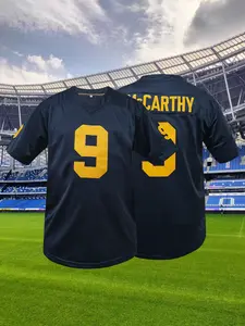 American Football Jersey Men's #9 Sportswear Embroidered Short Sleeve Rugby School Uniform Breathable Michigan T-Shirts Breathable Athletic Top