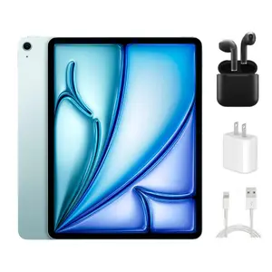 Refurbished Apple iPad Air 13 inch M2 (2024) A2899 (WiFi + Cellular Unlocked) Excellent Condition with Wireless Earbuds & 1 Year Warranty