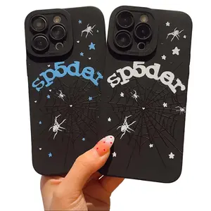Dark Spider Web Design Tpu Anti-Drop Phone Case, Soft Full Coverage for iPhone  16 15 14 13 12 11 Pro Max Plus X XS XR mini Creative Gift for Couples & Friends Casing compatible with iPhone 13