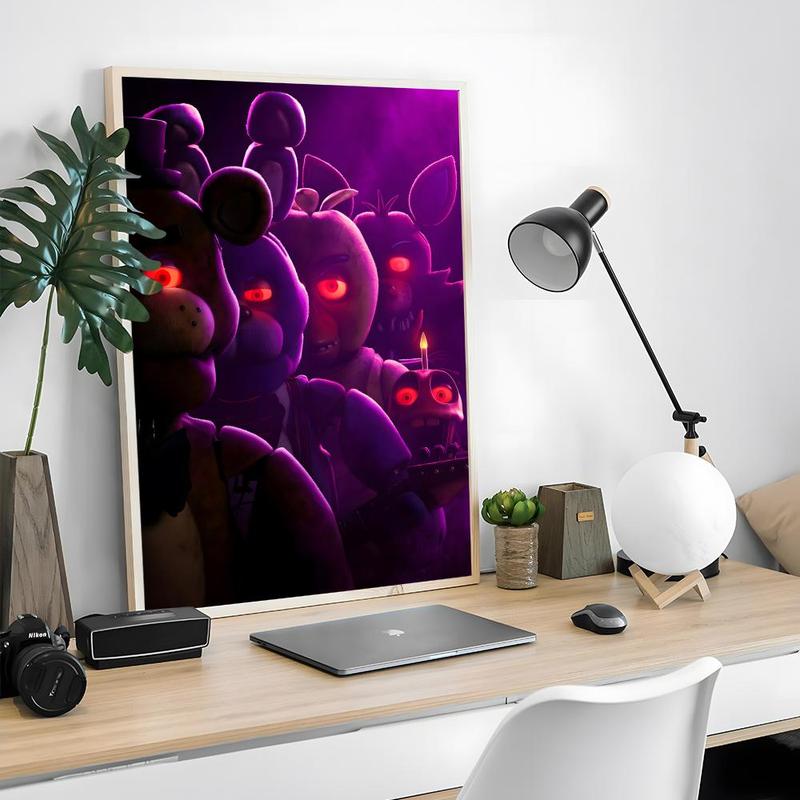 Game FnafFive-nights-At-Freddys Poster Sticky Waterproof Wall Art High Quality Print Unique Artwork Aesthetic Home Living Bedroom Decor Trendy Room Decoration Easy-To-Apply Gift Durable