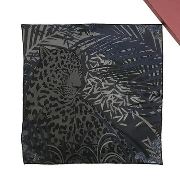 Pre-owned Cartier Panthère Silk 100% Scarf Multicolor 12487228678/093194