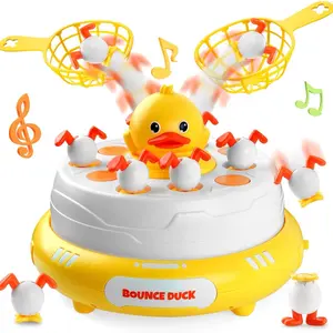 Bounce and Catch Duck Board Game Toy for Kids Popping Up Music Duck Educational Musical