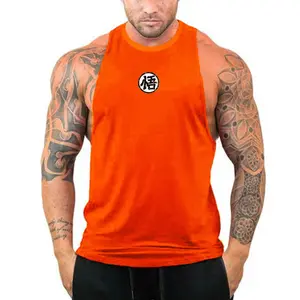 Raw Street Wear Japanese Anime Logo Wu Font Funny Printing Summer Fitness Mens Tank Top Bodybuilding Stringer Quick Dry Gym Workout Muscle Vest