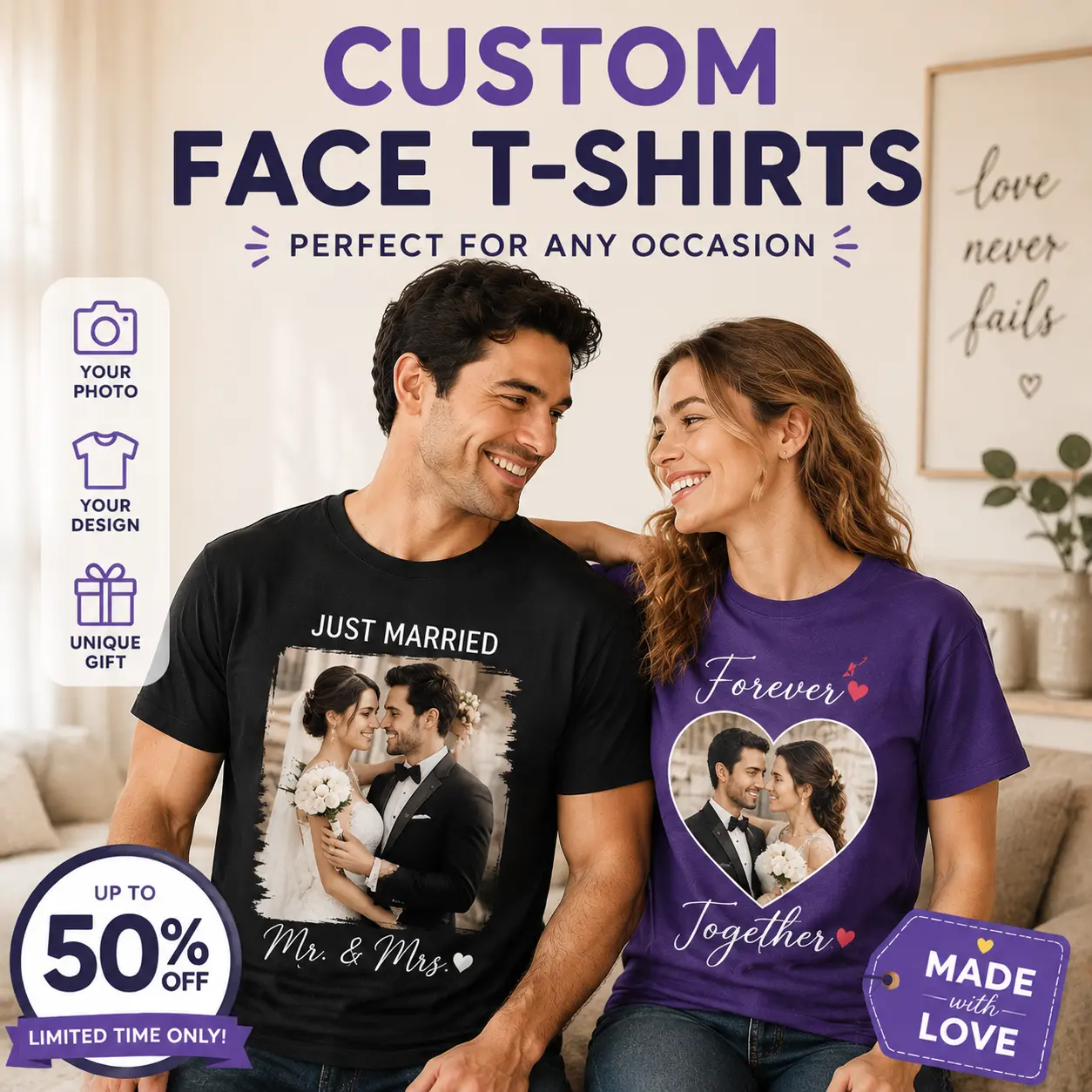 100% Cotton Custom Photo Dad&Mom Shirt, Personalised Comfort Colors Dad Shirt, Dad Picture Tshirt , Christmas Gift for Dad, Grandpa Gift, Couple Gift