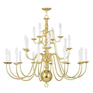22 Light Polished Brass Chandelier with Steel base material