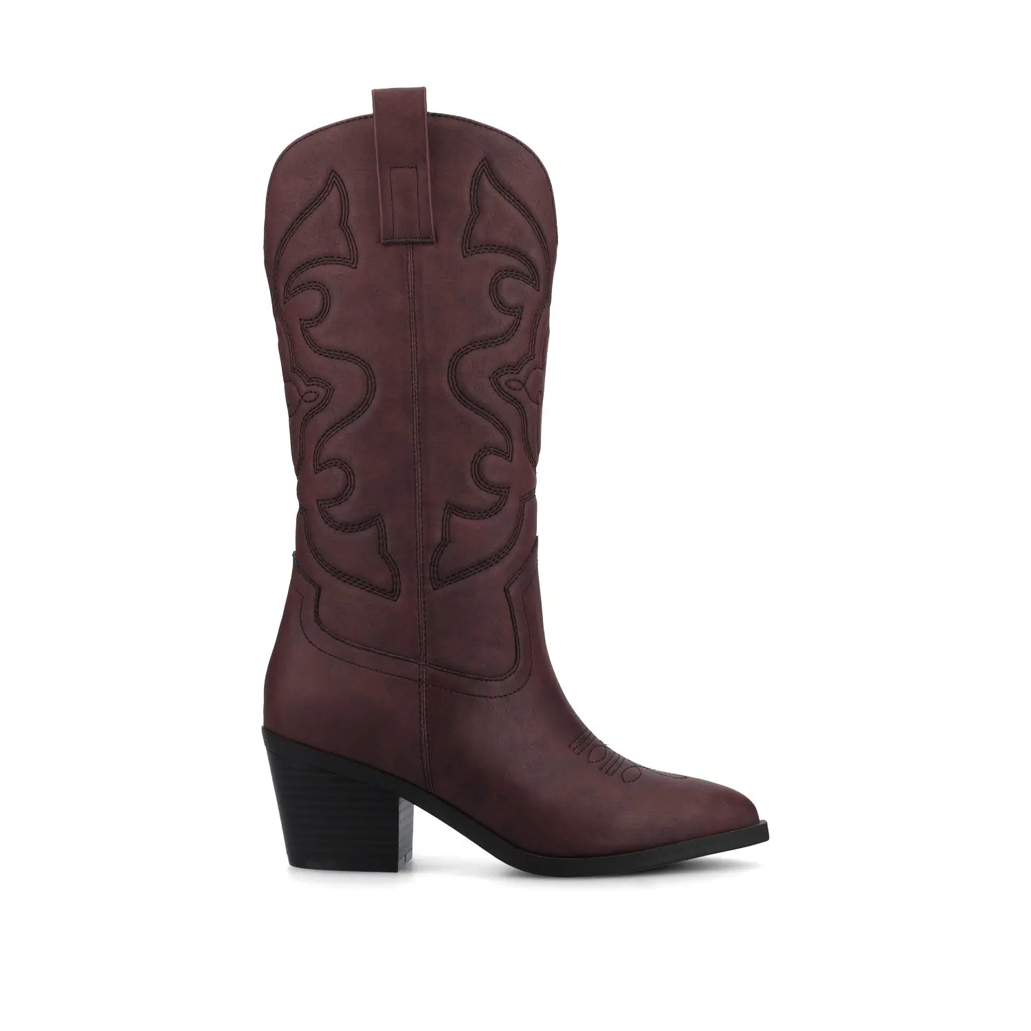 CHANTRY COWGIRL BOOTS IN VEGAN LEATHER - Oxblood Nubuck