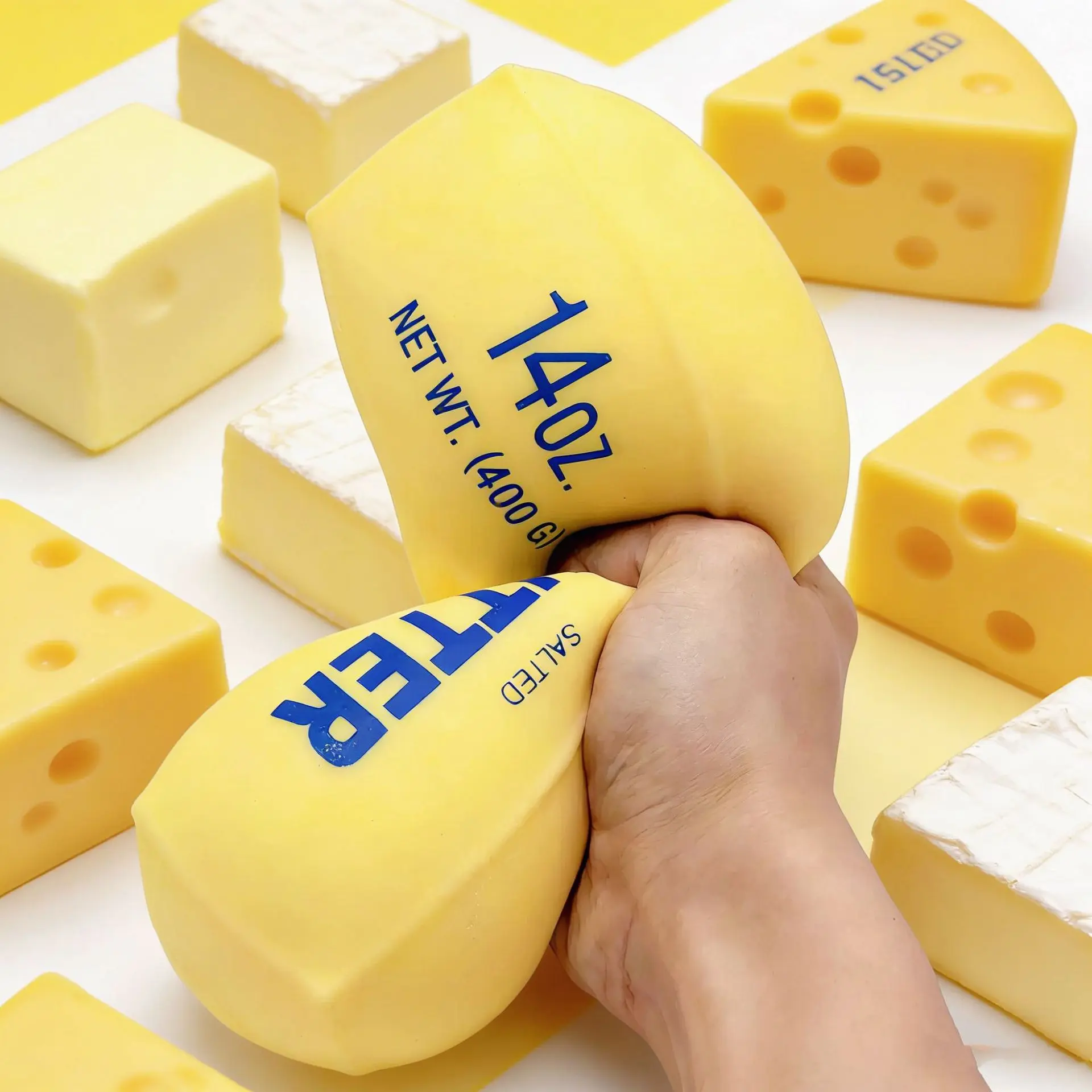 9.5 inches Large Butter Stick Squishy Toy - Ultra Soft Slow Rising Sensory Stress Relief Fidget Toy, Realistic Food Design for Unisex Kids, Improves Focus, Sensory Activities Desk Gift, Relieves Anxiety