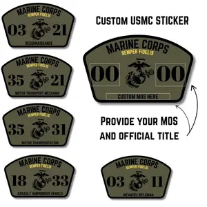 United States Marine Corps Custom MOS Sticker Water Bottle Decal