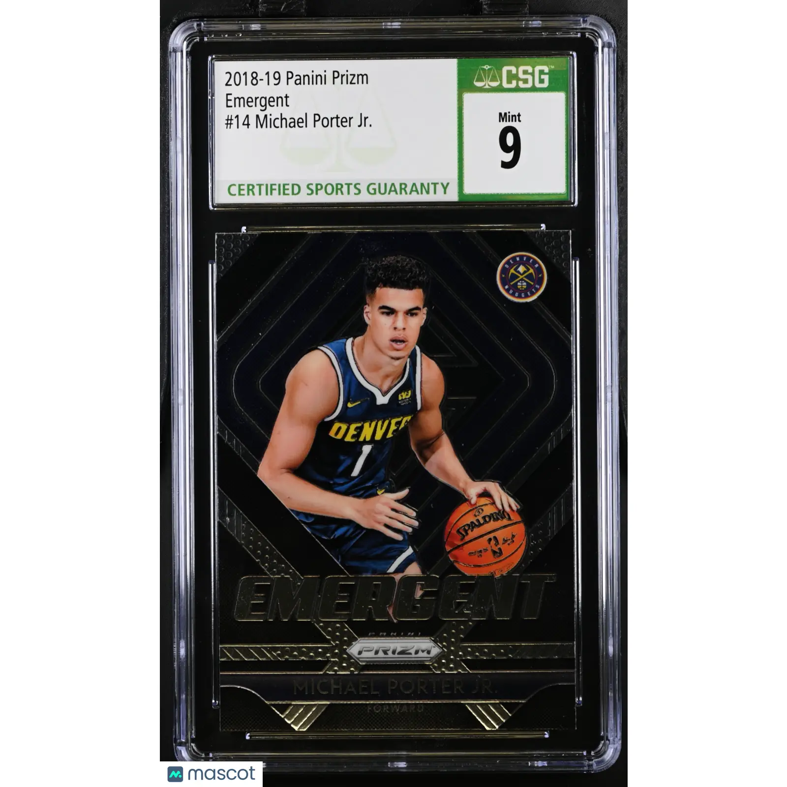 2018-19 Panini Prizm Michael Porter Jr. #14 Emergent CGC 9 RC