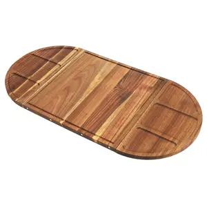 Acacia Wood Serving Tray Charcuterie Tray Multi-Function Charcuterie Platter with Grooves Charcuterie Board Magnetic for Cookie Dessert Snack