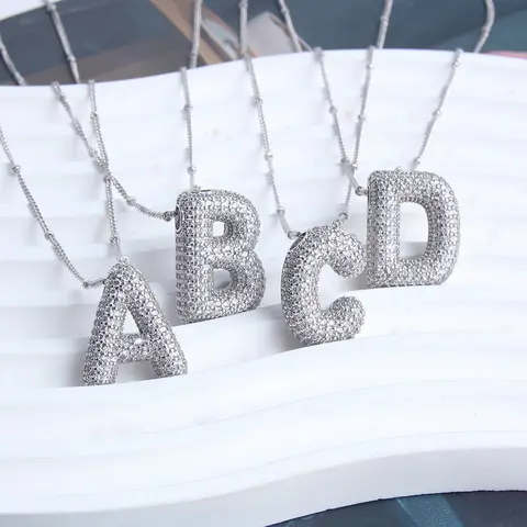 DRINSPER Bling Initial Choker - Silver-Plated Unisex Dainty Initial Necklaces with Synthetic or Simulated Coloured Gemstone Rhinestones, Casual Personalized Daily Wear Jewelry