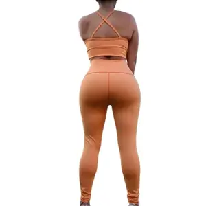 Legging Naranja Brillante, High Waist, Comfort, Elasticy, BIDU