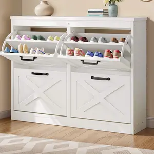 DWVO Shoe Cabinet with 2/4 Flip Drawers, Freestanding Shoe Rack, Shoe Organizer, Narrow Shoe Cabinet for EntryWay Hallway Living Room, White DWVO Shoe Cabinet with 2/4 Flip Drawers, Freestanding Shoe Rack, Shoe Organizer, Narrow Shoe Cabinet for EntryWay Hallway Living Room, White