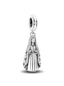 1Pc New Design Luminous Virgin Mary Charm Beaded Charm Cross Bead Charm DIY Jewelry Making Kit Suitable for Bracelet Creative Craft Material Holiday Gift Pendant Women Birthday Gift Daily Wear Accessories
