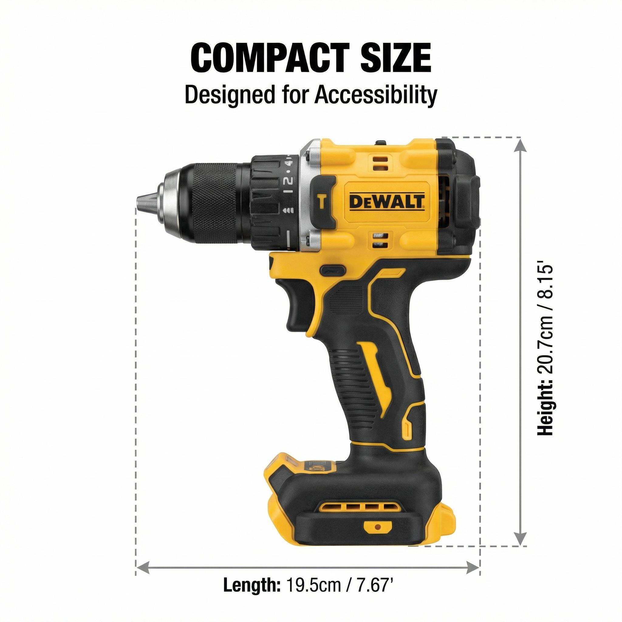 Dewalt DCF805 Brushless   Kit One Battery Charger Construction Electric  High Torque Compact Cordless Impact Drill Set spanner wrench