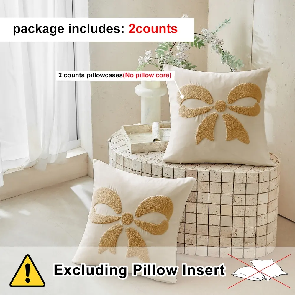 Bow Khaki Pillowcase