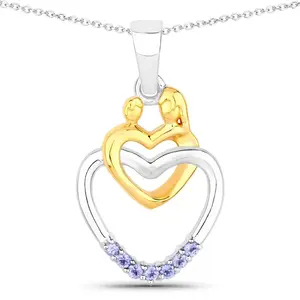 Genuine Tanzanite Pendant Heart Mom Necklace