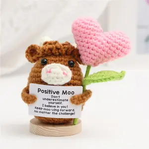 Handmade Crochet Knitted Doll Emotional Support Positive Energy Turtle Penguin Cow Shark Sloth Gift, Perfect for Christmas Birthday Teacher's Day