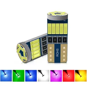 2-Pack T10 LED Bulbs, Canbus Decoding Error-Free, 15x 4014 Leds, 300 Lumens, 6000k Light, Car Interior Lights, Multi-Color Options