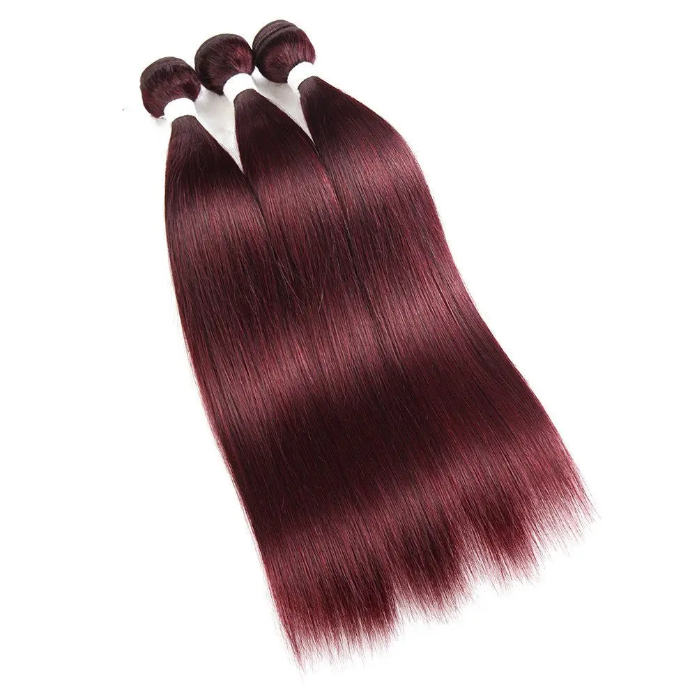 Straight Human  Color 99J hair bundles