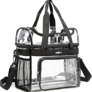 Transparent PVC Zipper Waterproof Handbag, Reusable Toy Storage Bag, Easy to Clean, Ideal for Cosmetics, Bathroom Essentials, Picnic Bags