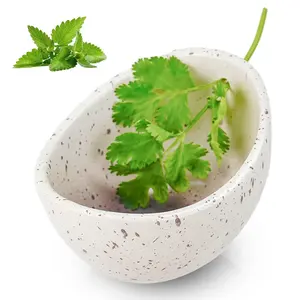 Handy Ceramic Herb Stripper with Multiple Hole Sizes - Resin Handmade Bowl for Root & Stem Removal, Essential Kitchen Utensil for Home Cooks