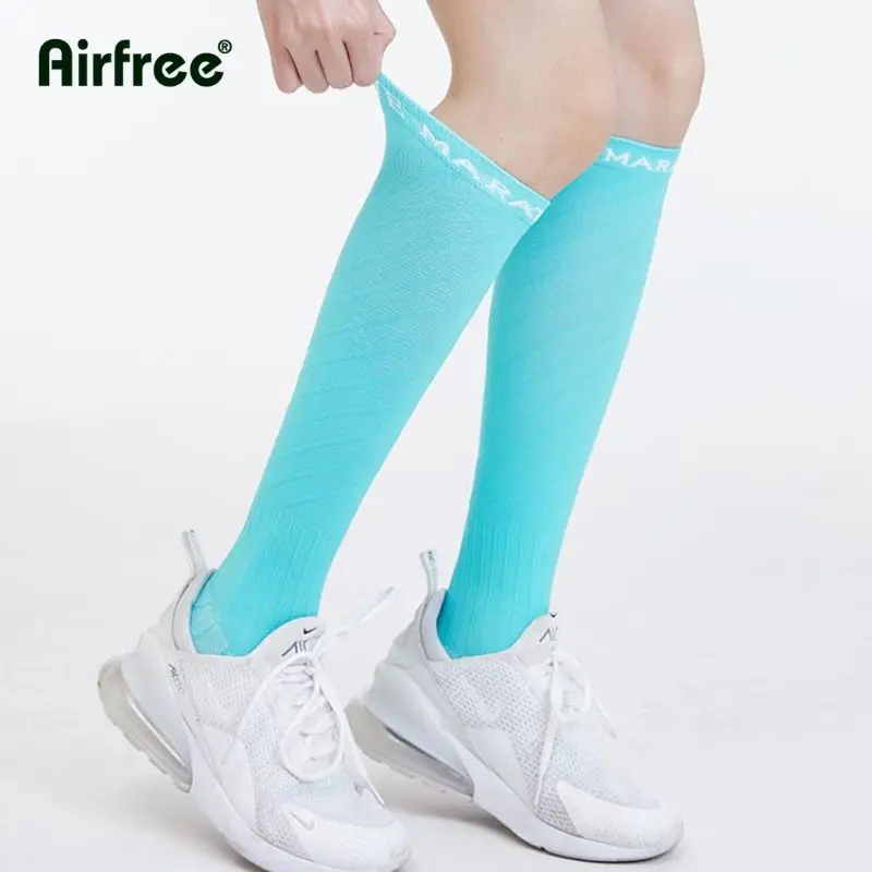 Airfree Unisex Strong Knee Socks - Universal Sporty Chic Football Fashion Youth Athletic Calf Support, Machine Washable All-Season Compression Socks for Running & Recovery, Compression Stockings, Sports Socks