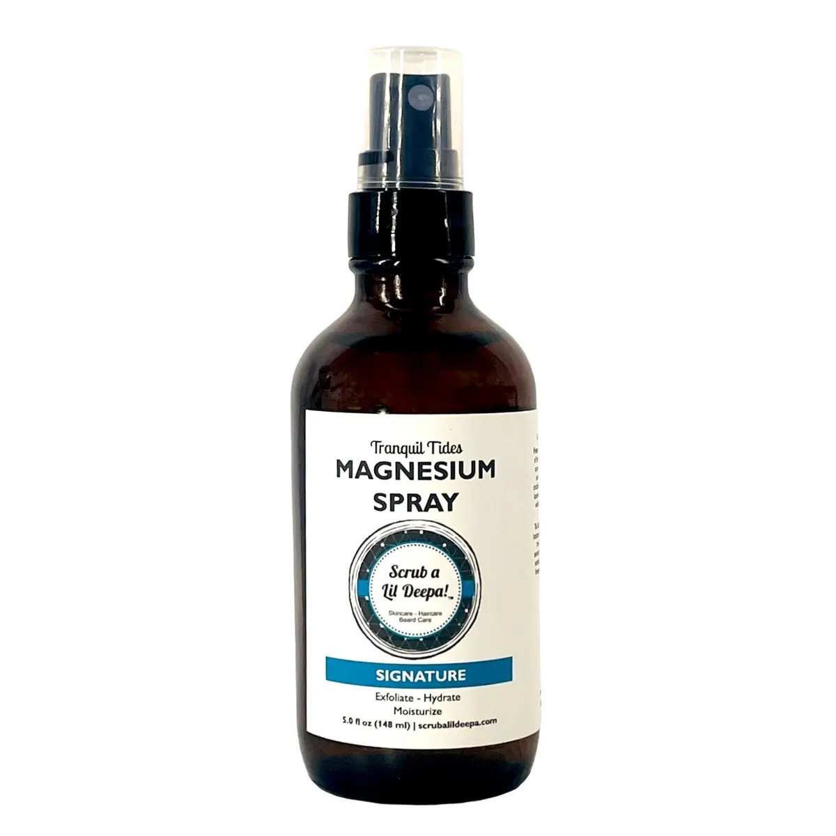 Tranquil Tides Magnesium Nightly Topical Spray - 5 oz Body Care Spray On Magnesium Oil In Unscented and Watermelon (Natural Hydrosol) Scent