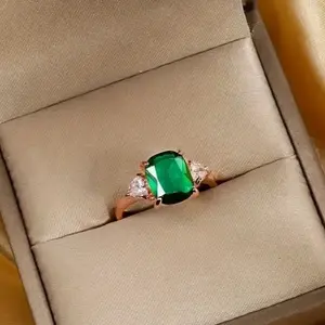 Green stone ring