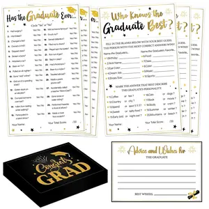 75Pcs 2026 Graduation Party Game Cards Grad Wishes & Advice Cards Who Knows The Graduate Best Cards Has The Grad Ever Game Cards Grad Season Celebration Party Decors Supplies for College High School