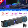 DAZONE Deep Bass Stereo PC Sound System, 2 x 2in Wired PC Speakers for Desktop with USB Power & 3.5mm Audio Dual Interface, Compatible with Laptops & Tablets