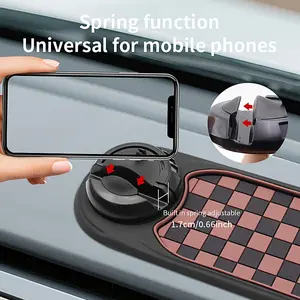 360° swivel swan stand, multi-function Car Mount Dashboard phone holder, anti-slip vehicle mat, integrated parking number plate
