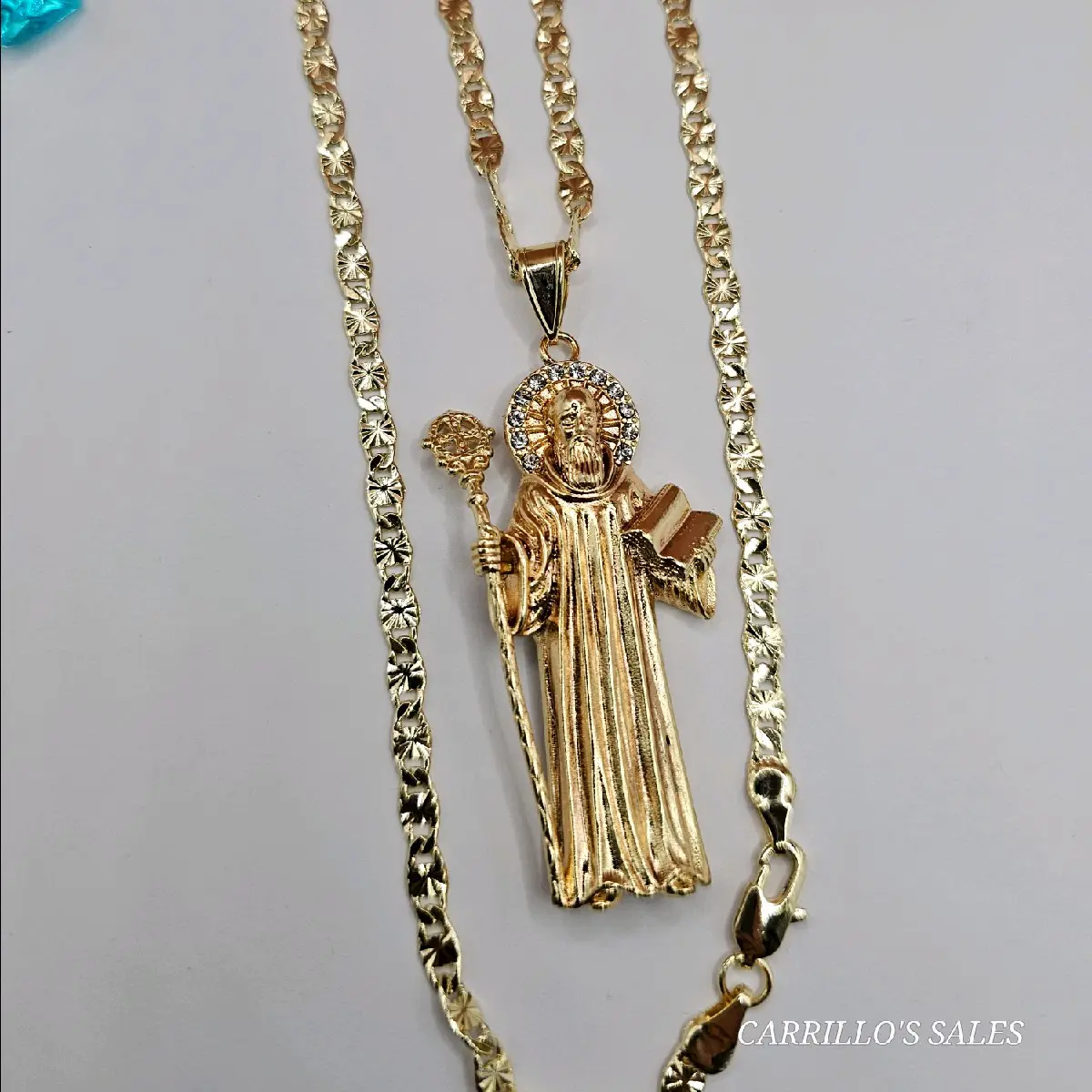 SAINT BENEDICT Gold Plated chain regular style 24"inches 18"inches available