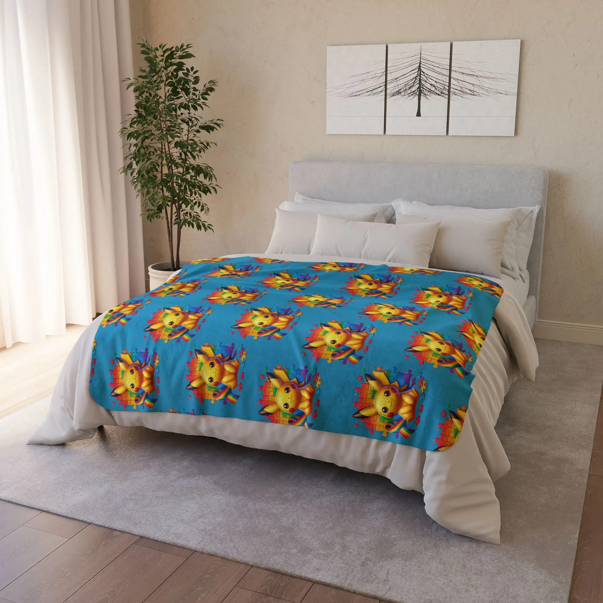 Pokiee Autism Soft Fleece Sherpa Blanket