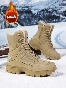 Men's Snow Boots: Warm and Comfortable Winter Ankle Boots with Soft Short Plush Lining, Ideal for Outdoor Activities in Cold Weather