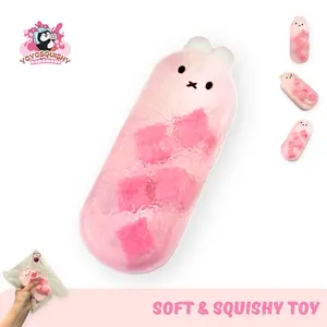 YOYOSQUISHY Pink Bunny Taba Squishy Toy Soft Food-grade Silicone Slow Rebound Gift-ready Packaging Creamy Texture