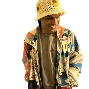 Crochet Granny Square Bucket Hat - Modern Acrylic Yarn Unisex Hat with Customizable Large or Small Granny Squares for Daily Wear
