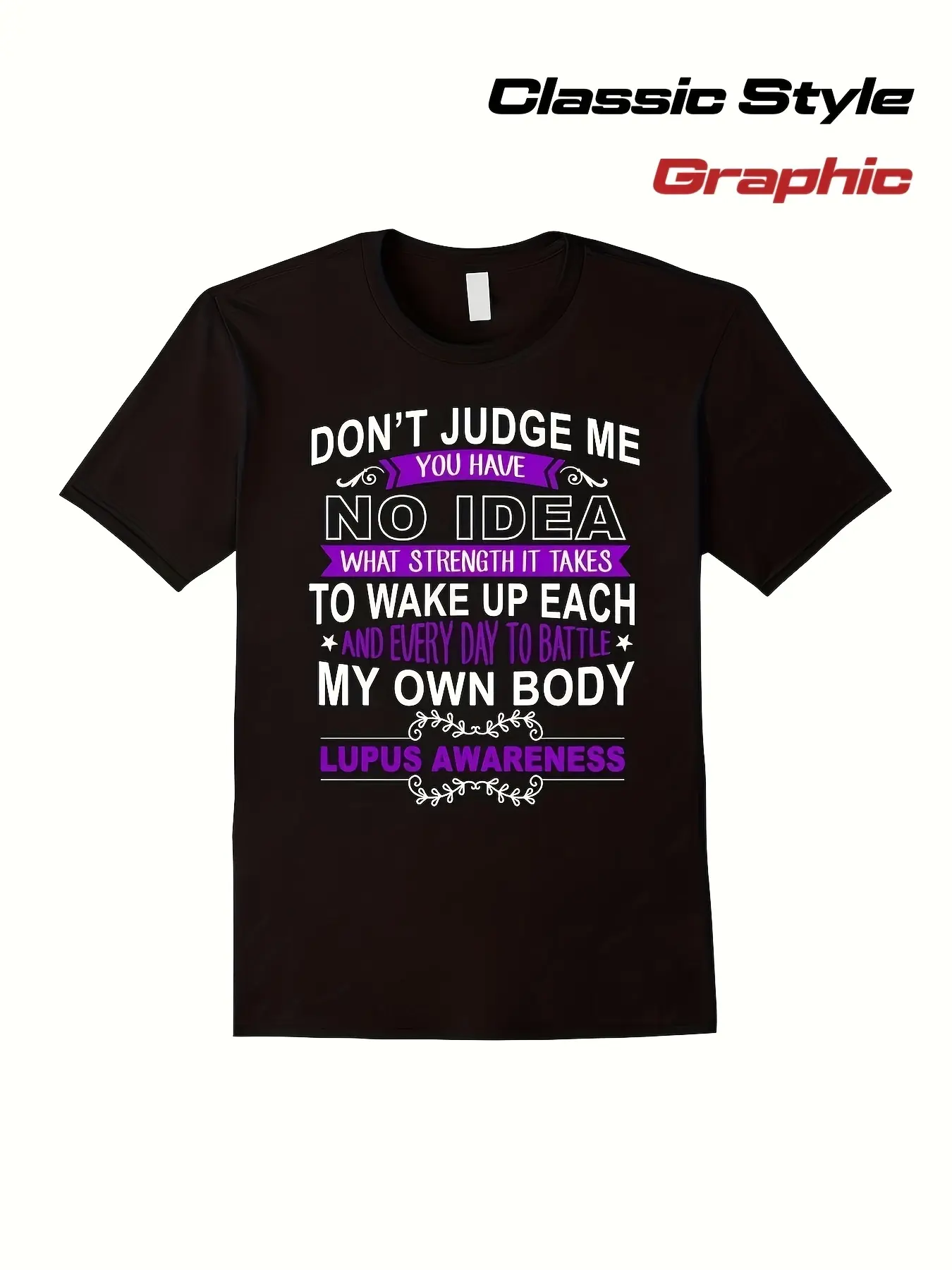 Lupus Awareness Don'T Judge Me T-Shirt Unisex 180G unisex soft cotton short sleeve t shirt, vintage graphic casual tee for men women teens, perfect birthday holiday gift for camping travel gym daily street  wear