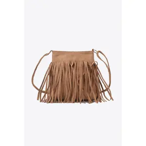 Leather Fringe Sling Cross Body Bag