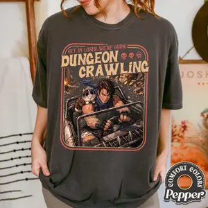 Comfort Colors Dungeon Crawling Shirt, Sci-Fi Meme Tee, Carl Princess Donut Graphic Tee