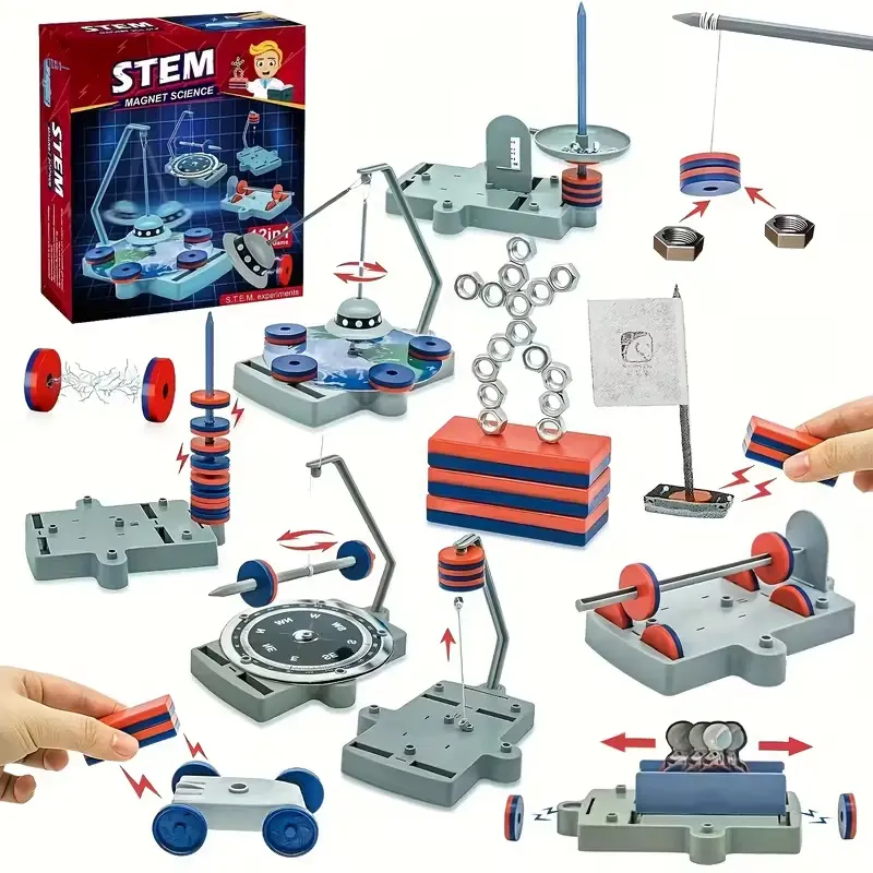 12-in-1 Magnetic Building Set, STEM Learning Tool - DIY Science Experiment Educational Toy for Kids