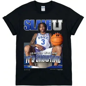 [FreeShip] Isaiah Evans It's Showtime Shirt - Premium Cotton SLAM Graphic Tee - Trendy Game Day Outfit for Duke Fans 0HN
